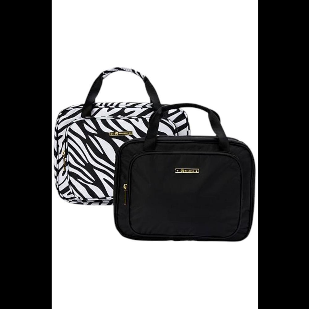 JOY 2-pack Light & Chic World Traveler Toiletry Cases Safari/Black